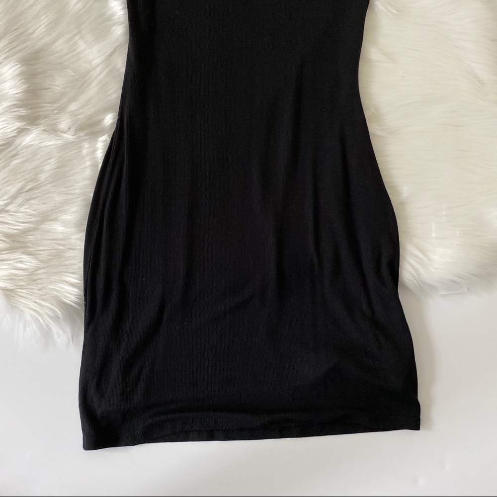 Little Black Dress Ribbed Knit Material Size Small - Picture 3 of 8